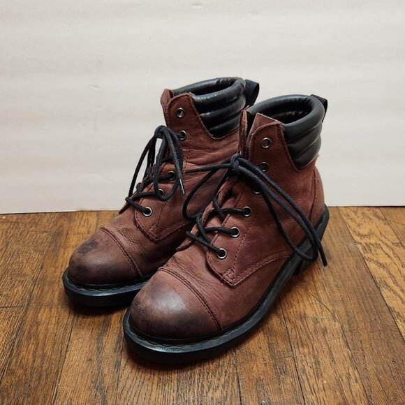 Dr. Martens Burnished Red Alexandra Heeled Boots - Picture 5 of 13